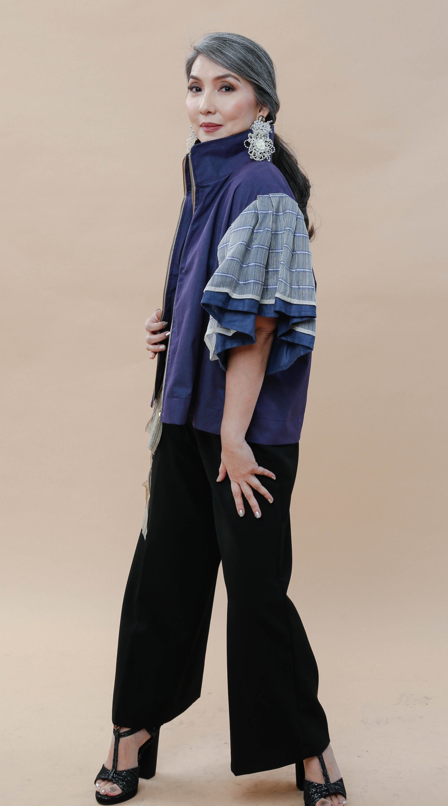 Gantimpala in Stripes Blue Pina Weave of Aklan