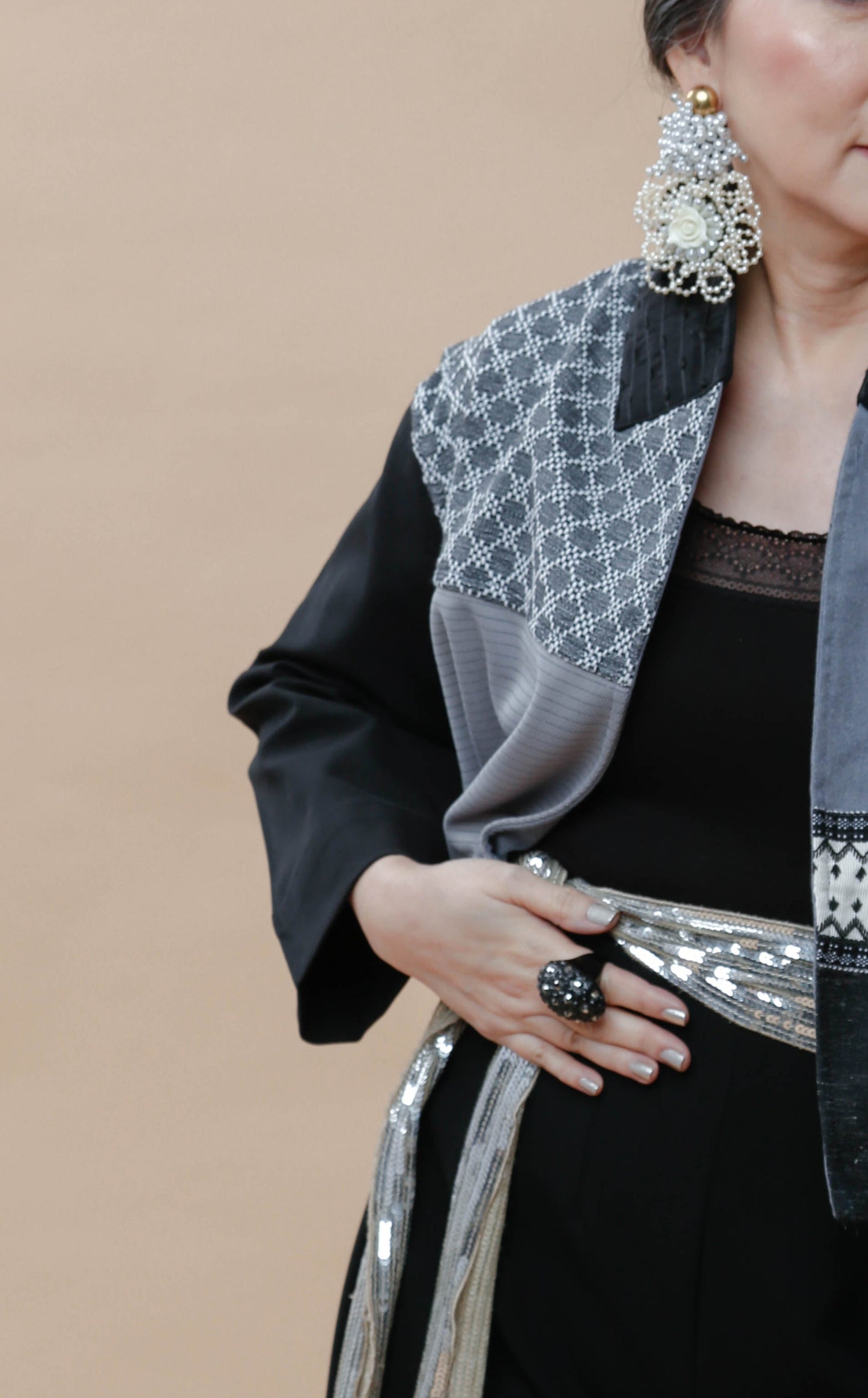 Rockstar Jacket in Black Kundiman and Kalinga of the North