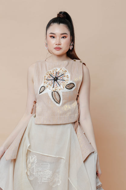 Kaanyag Earth Bib in Metallic Hablon NY
