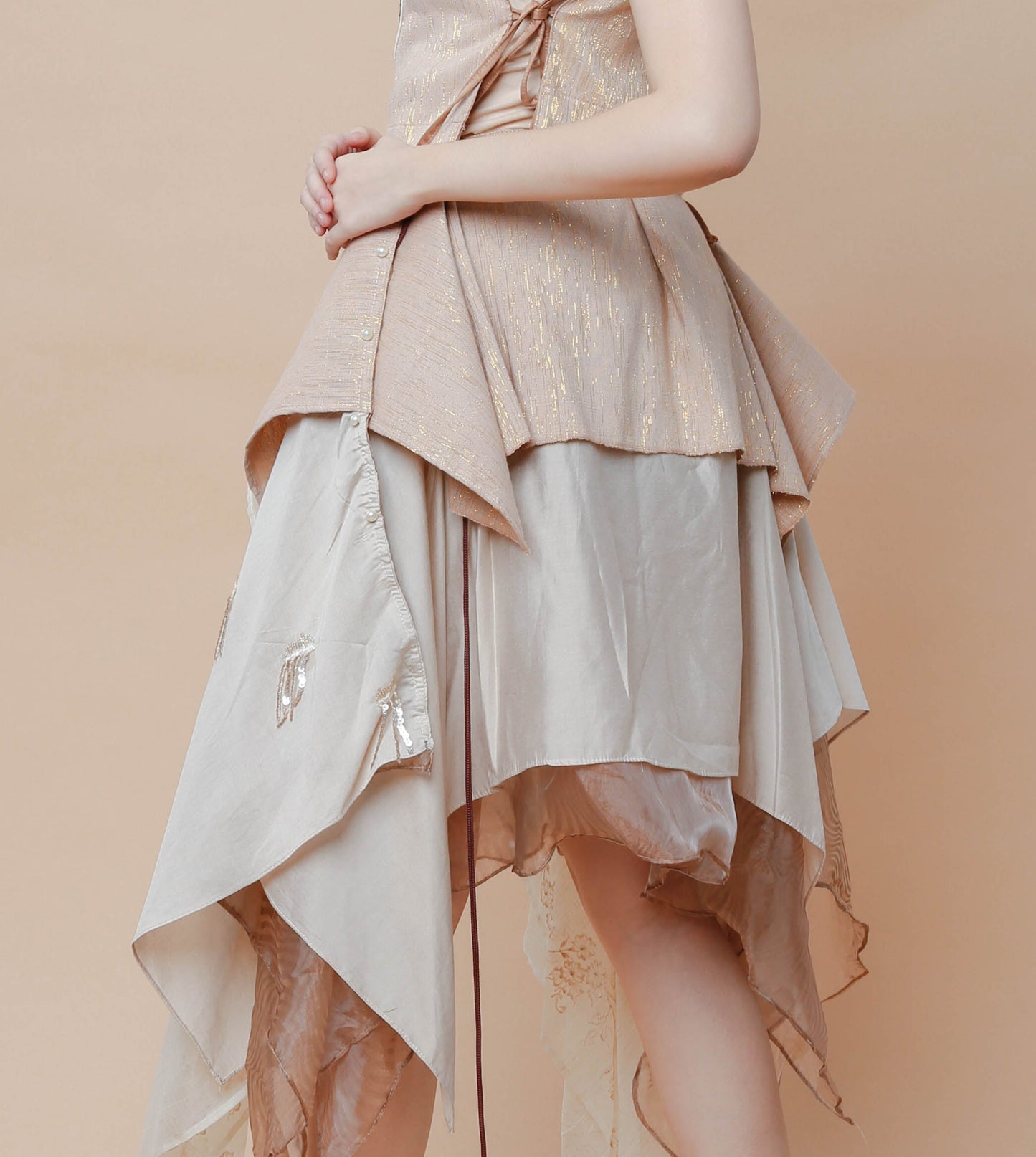 Freestyle Skirt in Full Panel Barong with Jeep Embroidery