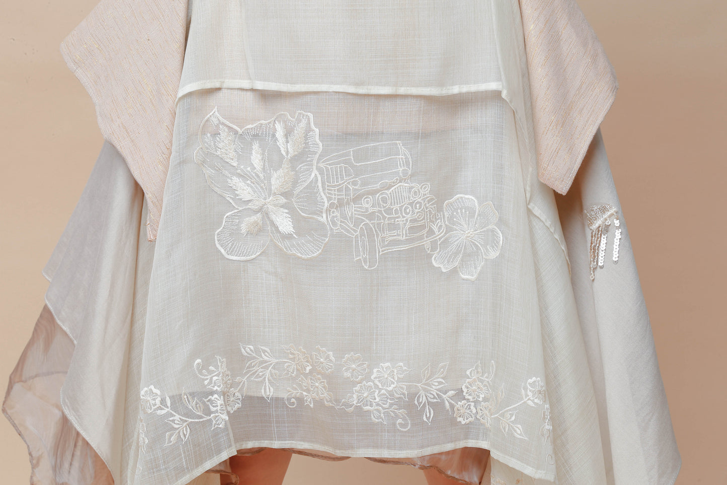 Freestyle Skirt in Full Panel Barong with Jeep Embroidery