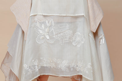 Freestyle Skirt in Full Panel Barong with Jeep Embroidery