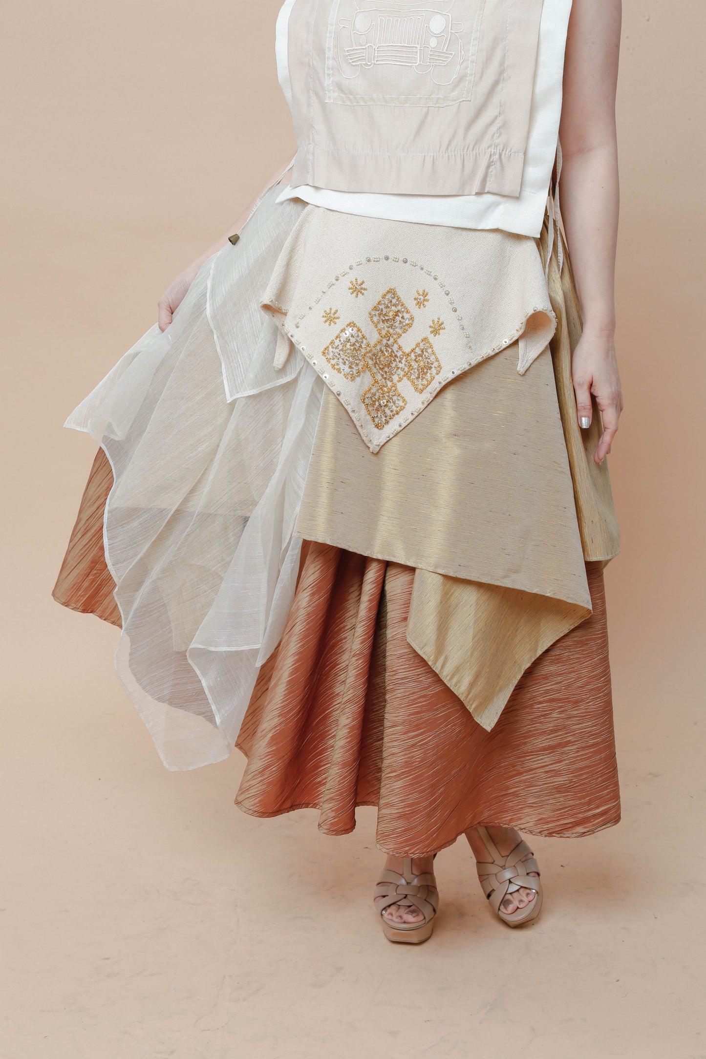 Freestyle Skirt in Bagobo Scarf of Digos