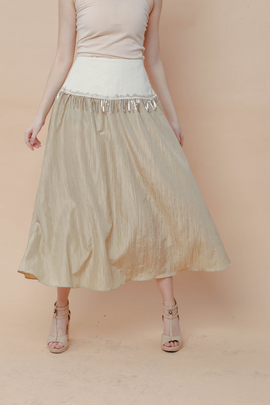 Belly Dance Skirt in Cream Kalinga Weave