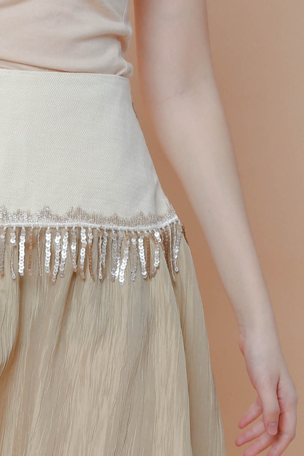 Belly Dance Skirt in Cream Kalinga Weave