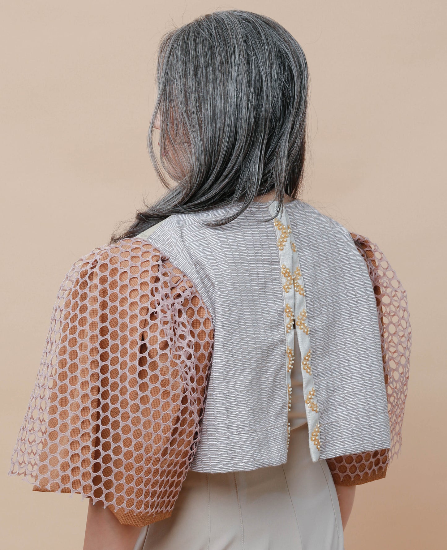 Blusa in Burnt Orange with Beadworks