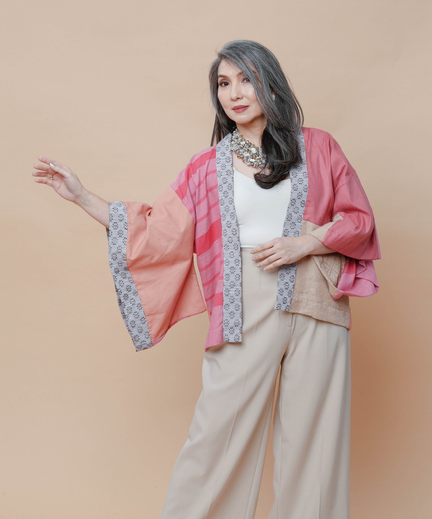 Samurai Poncho in Multi Weaves