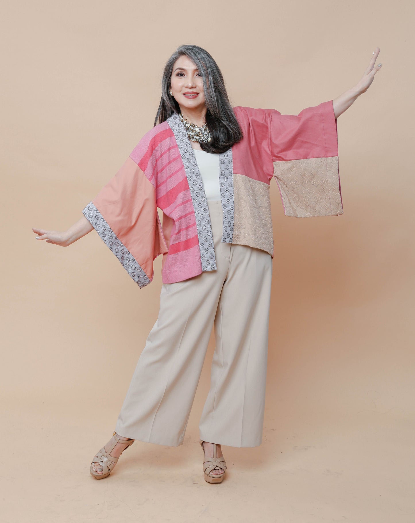 Samurai Poncho in Multi Weaves