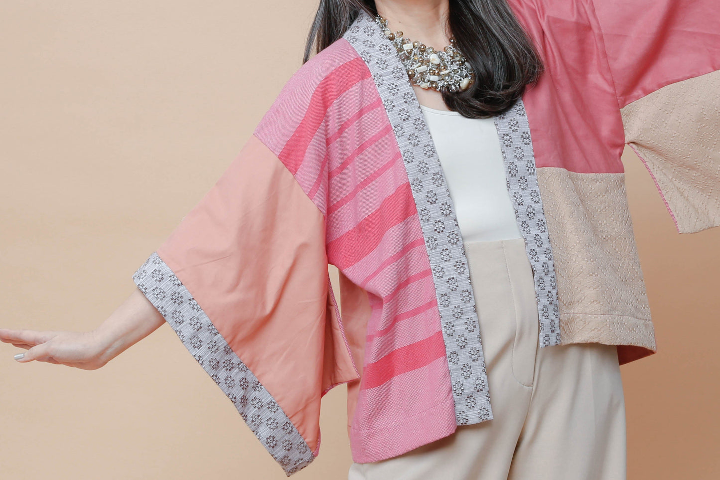 Samurai Poncho in Multi Weaves