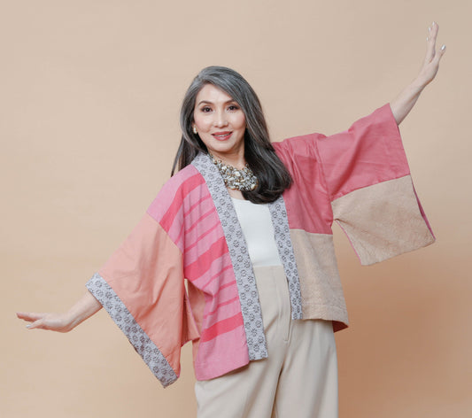 Samurai Poncho in Multi Weaves