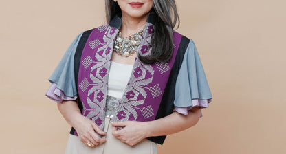 I Did My Vest in Purple Cotton Inaul
