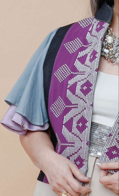 I Did My Vest in Purple Cotton Inaul