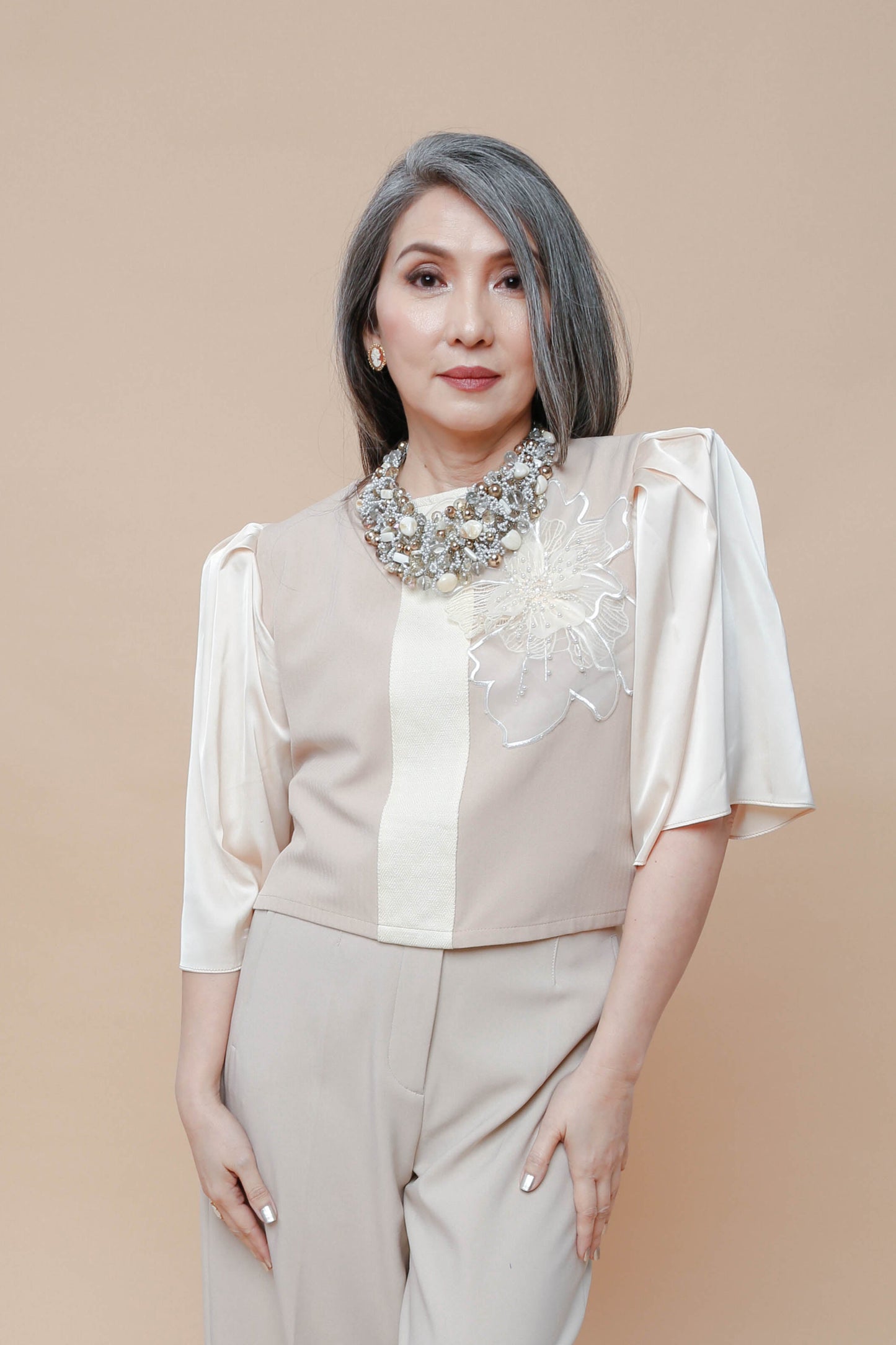 Cream Ecru Blusa