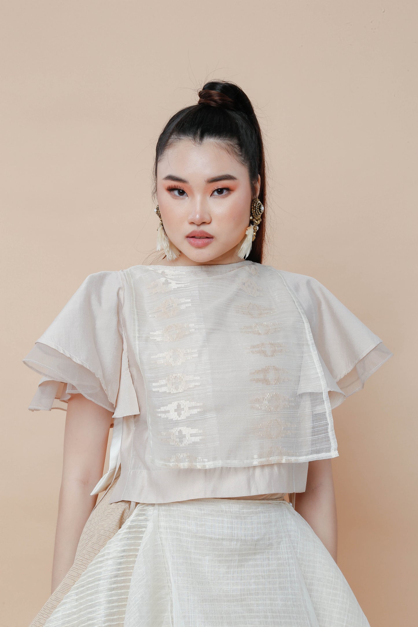 Encantada Suksuk Barong Bib with Sleeves