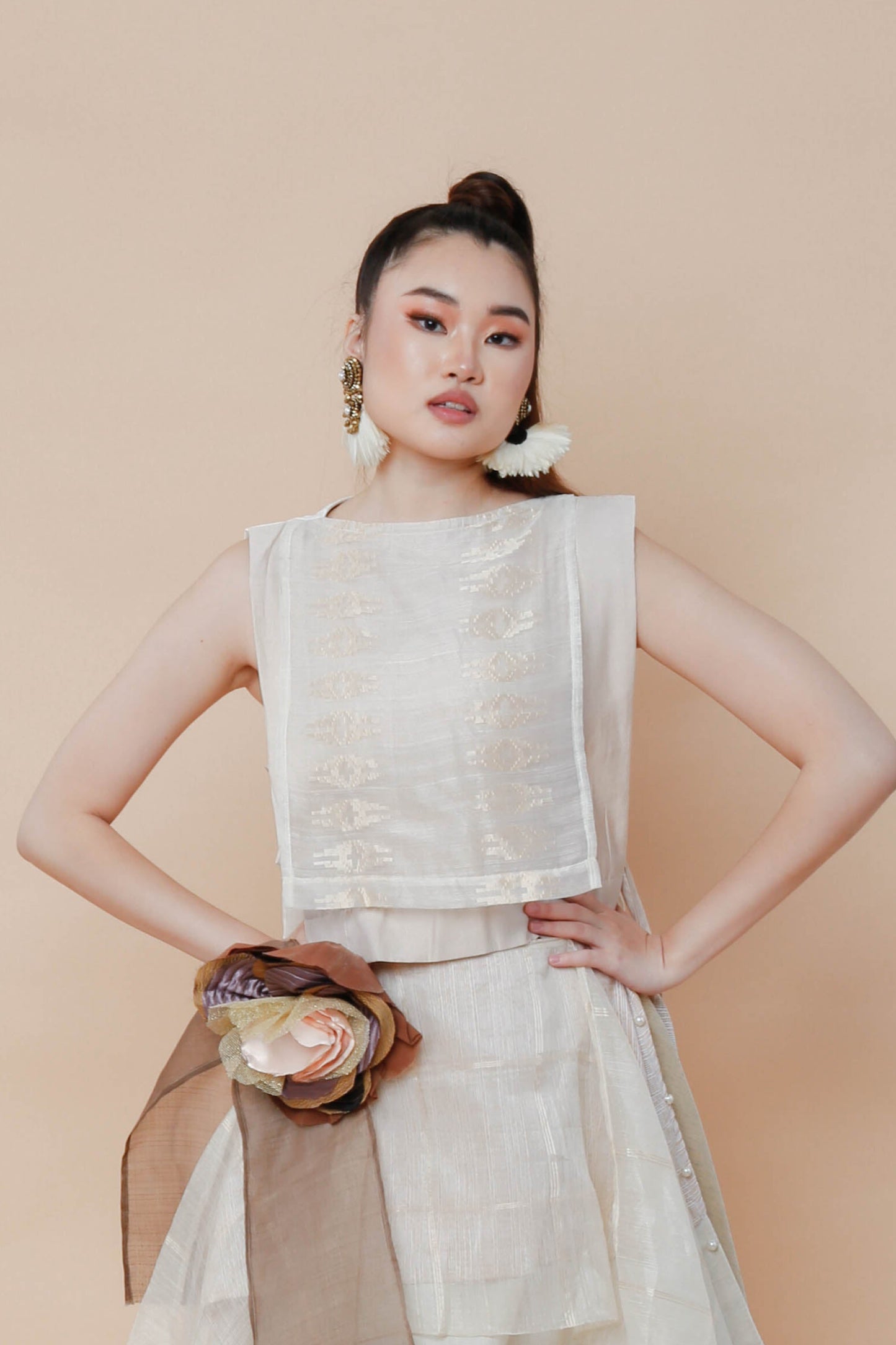 Encantada Bib in Suksuk Piña Barong of Aklan