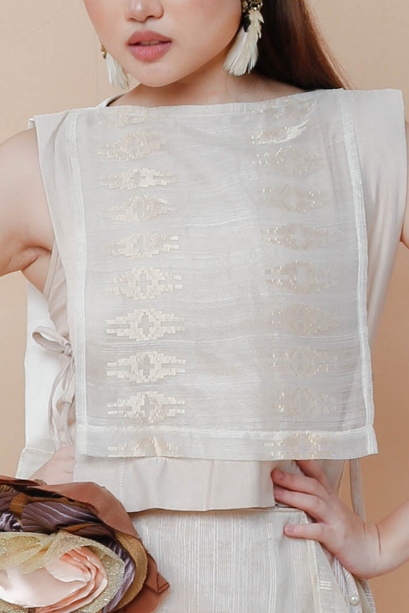 Encantada Bib in Suksuk Piña Barong of Aklan