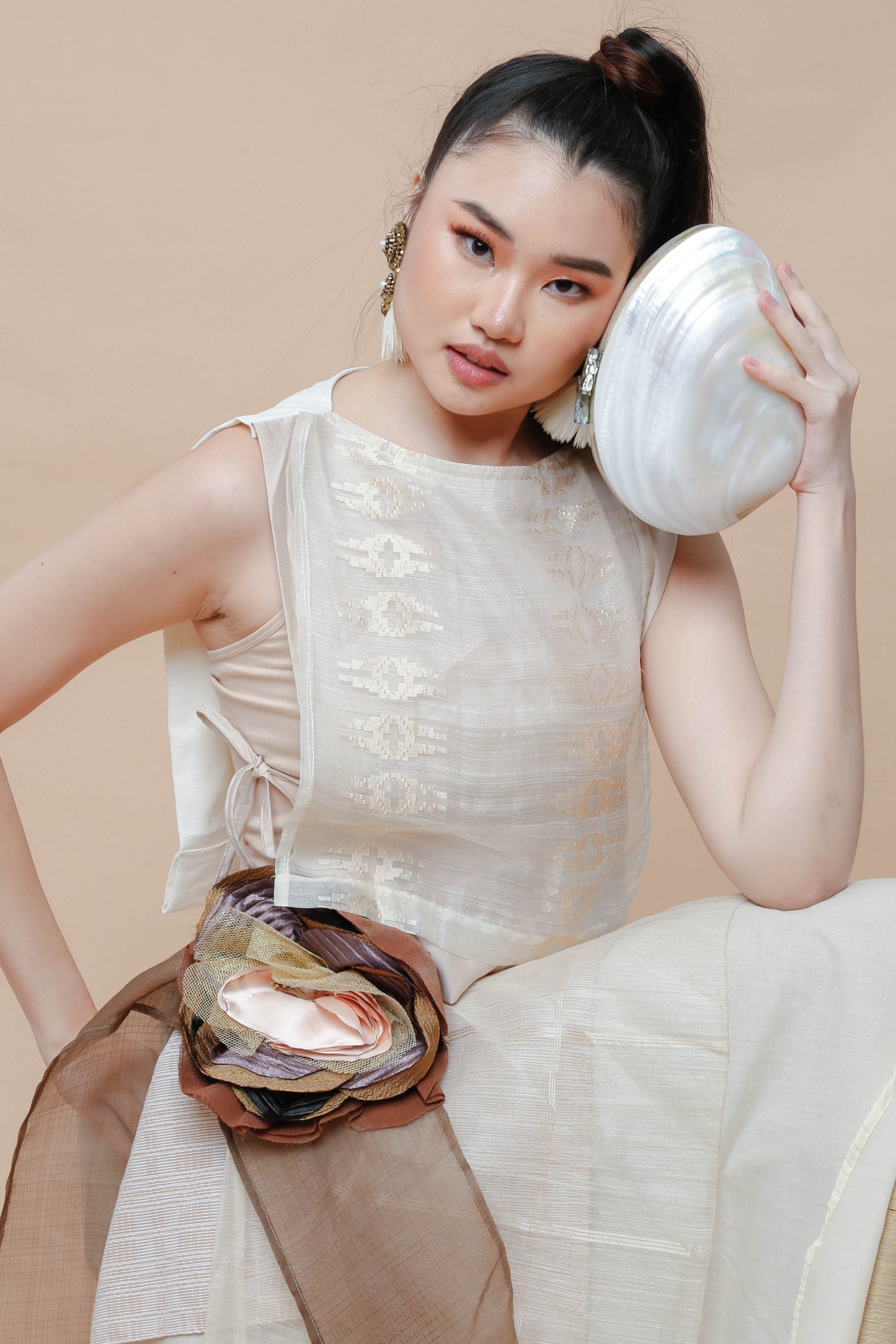 Encantada Bib in Suksuk Piña Barong of Aklan