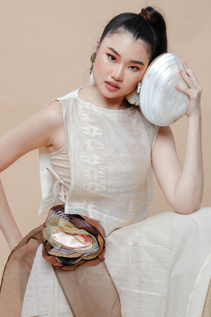 Encantada Bib in Suksuk Piña Barong of Aklan