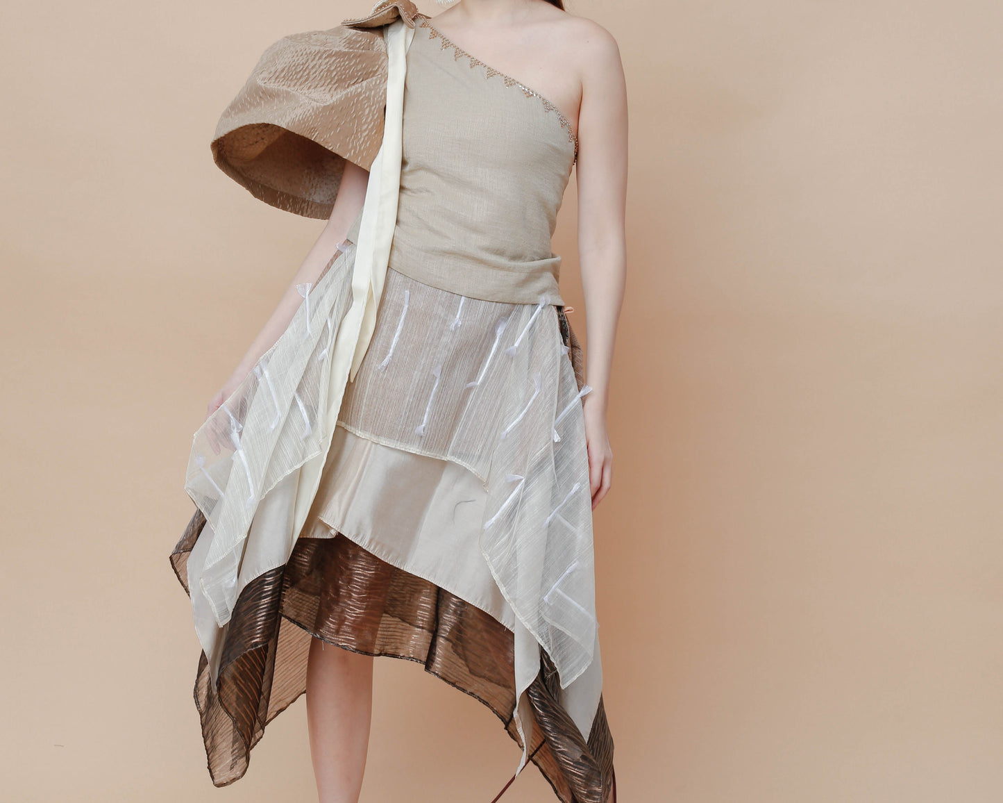 Freestyle Skirt Earth Tone Piña Candy Wrapper Barong