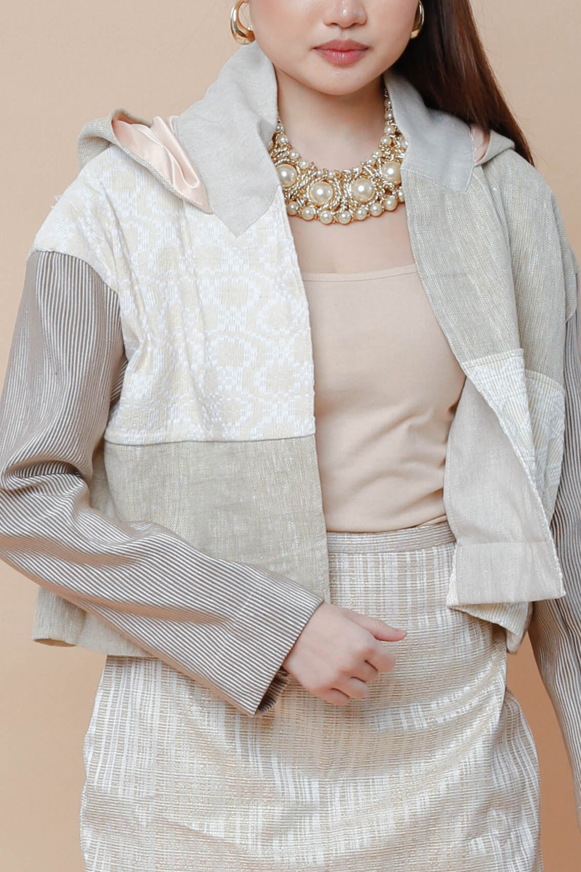 Hoodie Jacket in Earth Inabel Weave