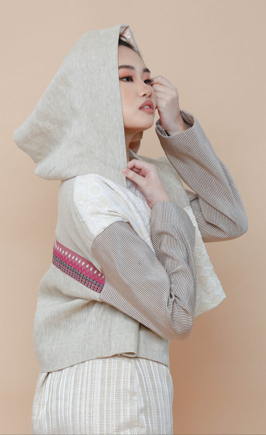 Hoodie Jacket in Earth Inabel Weave