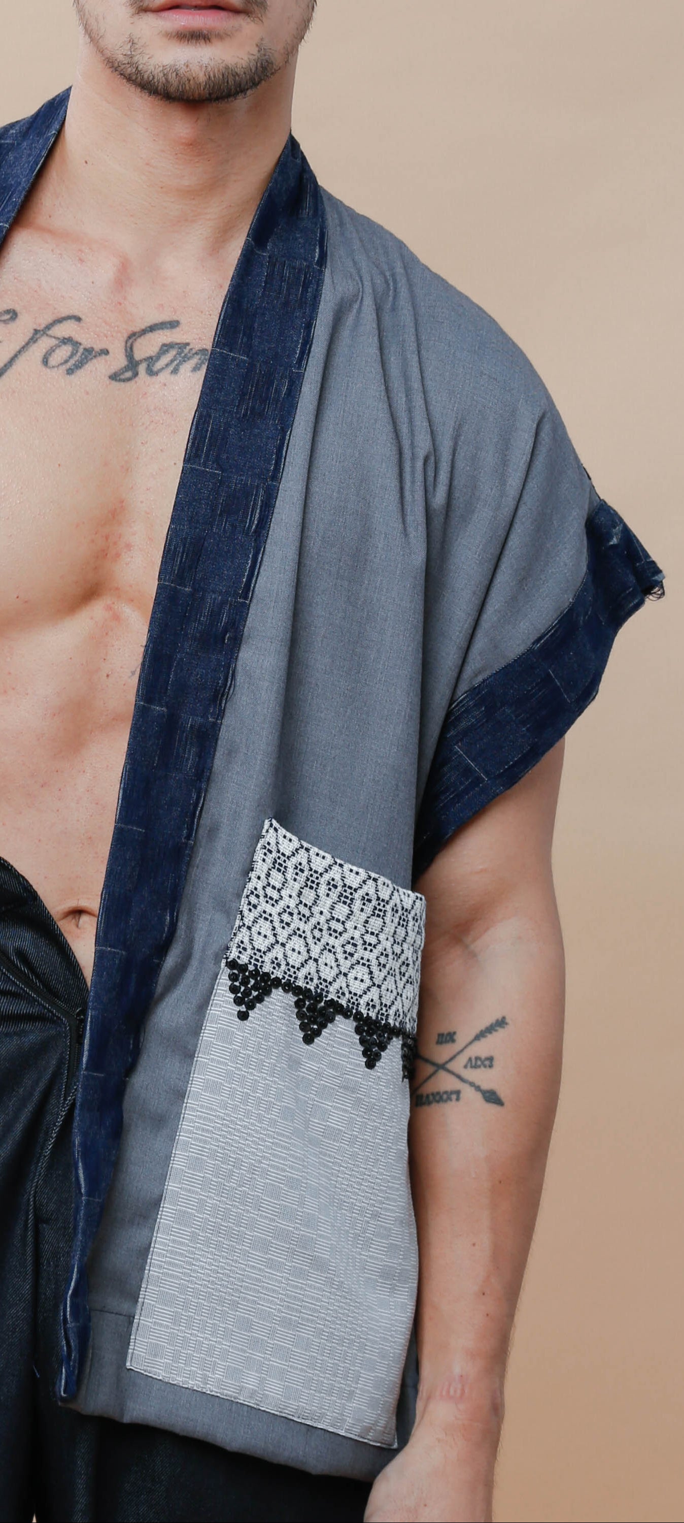 Maparaan Unisex Long Cover Up with Big Pockets in Kabangkalan Weave