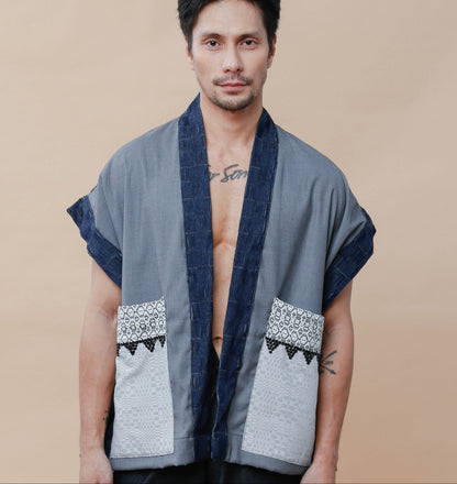 Maparaan Unisex Long Cover Up with Big Pockets in Kabangkalan Weave