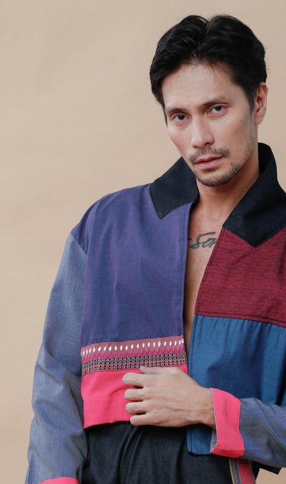 Rockstar Jacket in Maroon Blue