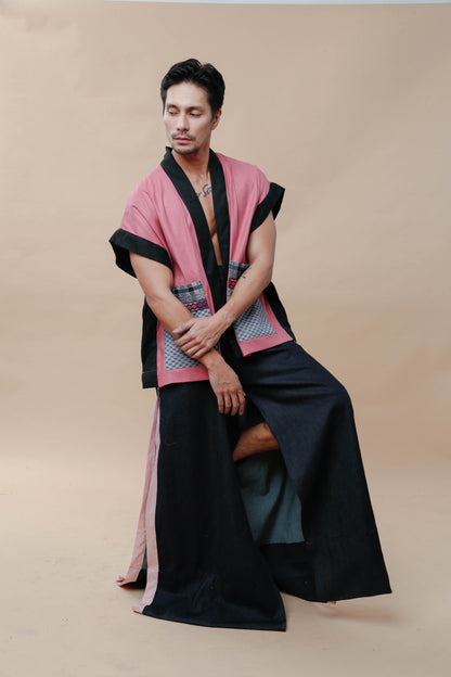 Maparaan Unisex Long Cover Up with Big Pockets in Langkit Weave