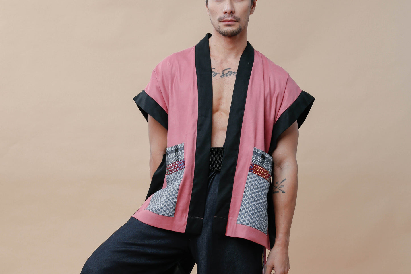 Maparaan Unisex Long Cover Up with Big Pockets in Langkit Weave