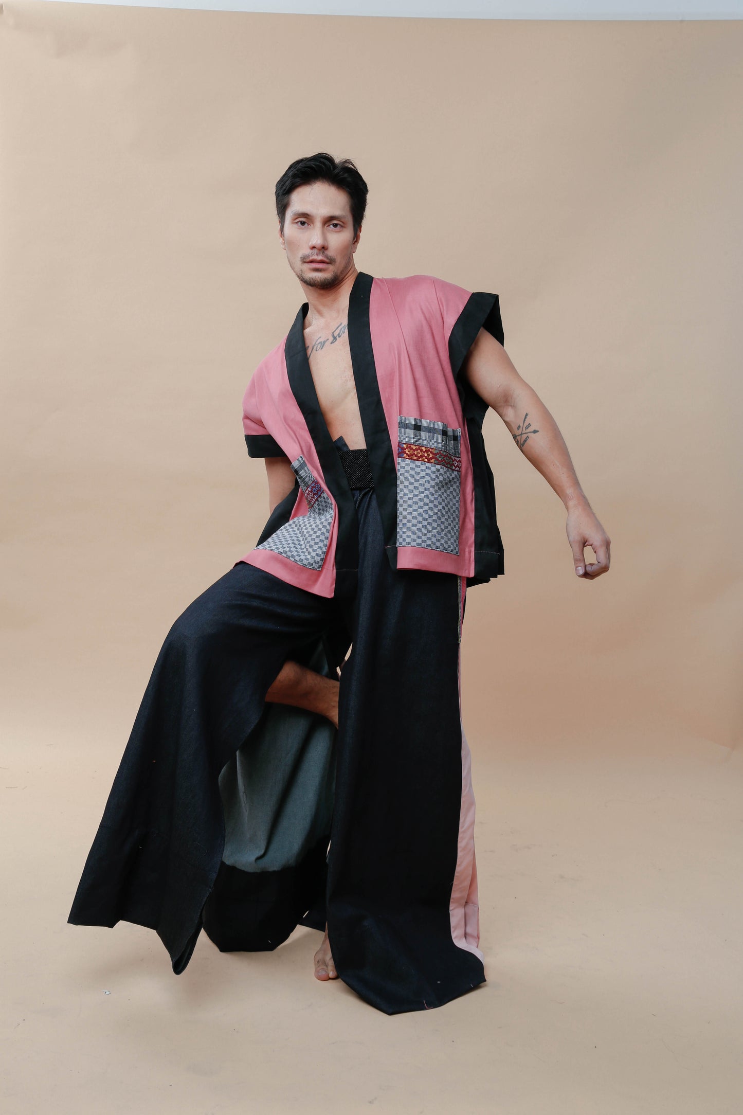 Maparaan Unisex Long Cover Up with Big Pockets in Langkit Weave