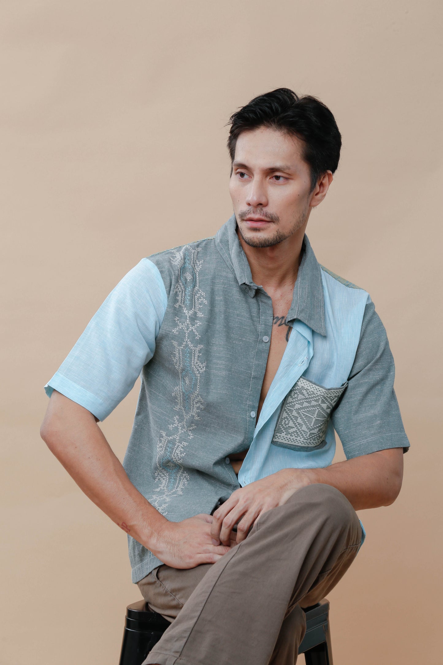 Pambato Men's Polo with Tboli Embroidery