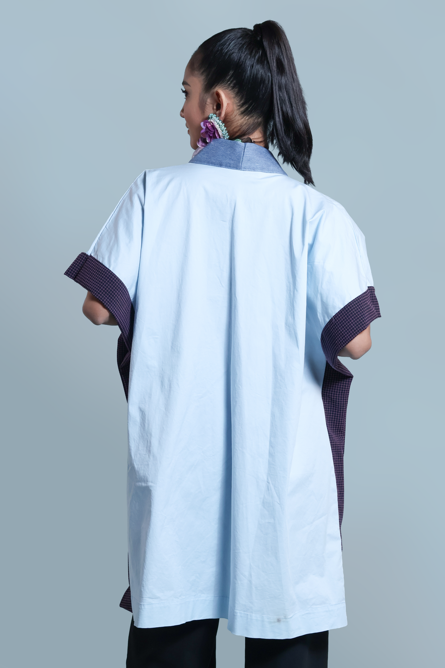 GLAMOROSA KIMONO-STYLE COVER UP IN POWDER BLUE