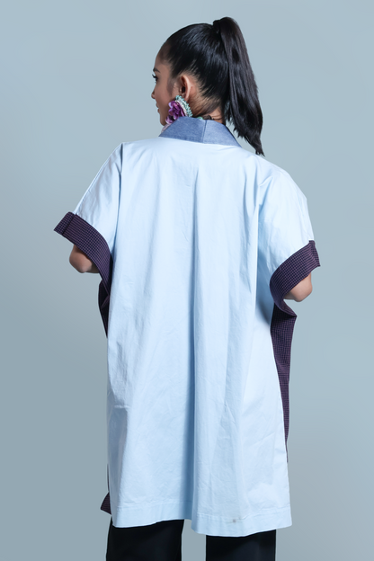 GLAMOROSA KIMONO-STYLE COVER UP IN POWDER BLUE