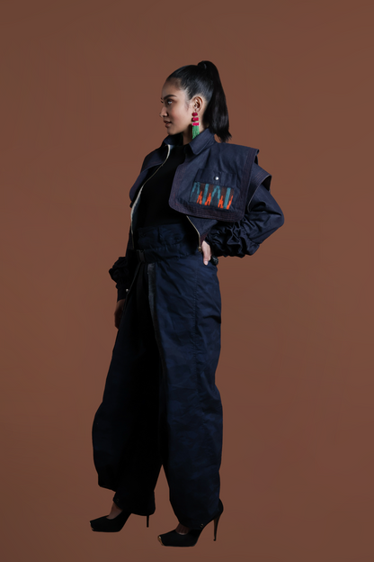 PALABAN LONG SLEEVES JACKET COVER UP WITH IKAT OF THE NORTH-orange pocket