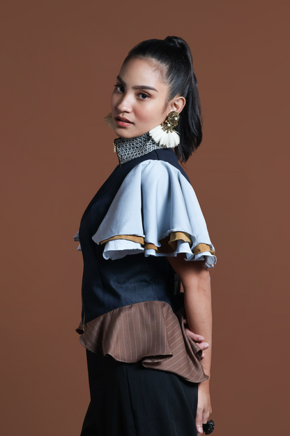 SHALAH DENIM JACKET WITH CALLADO COLLAR