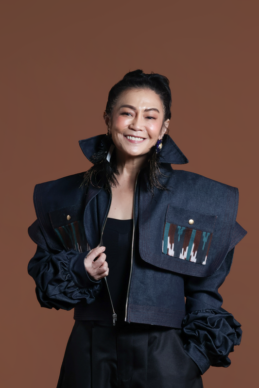 PALABAN LONG SLEEVES JACKET COVER UP WITH IKAT OF THE NORTH- blue pocket