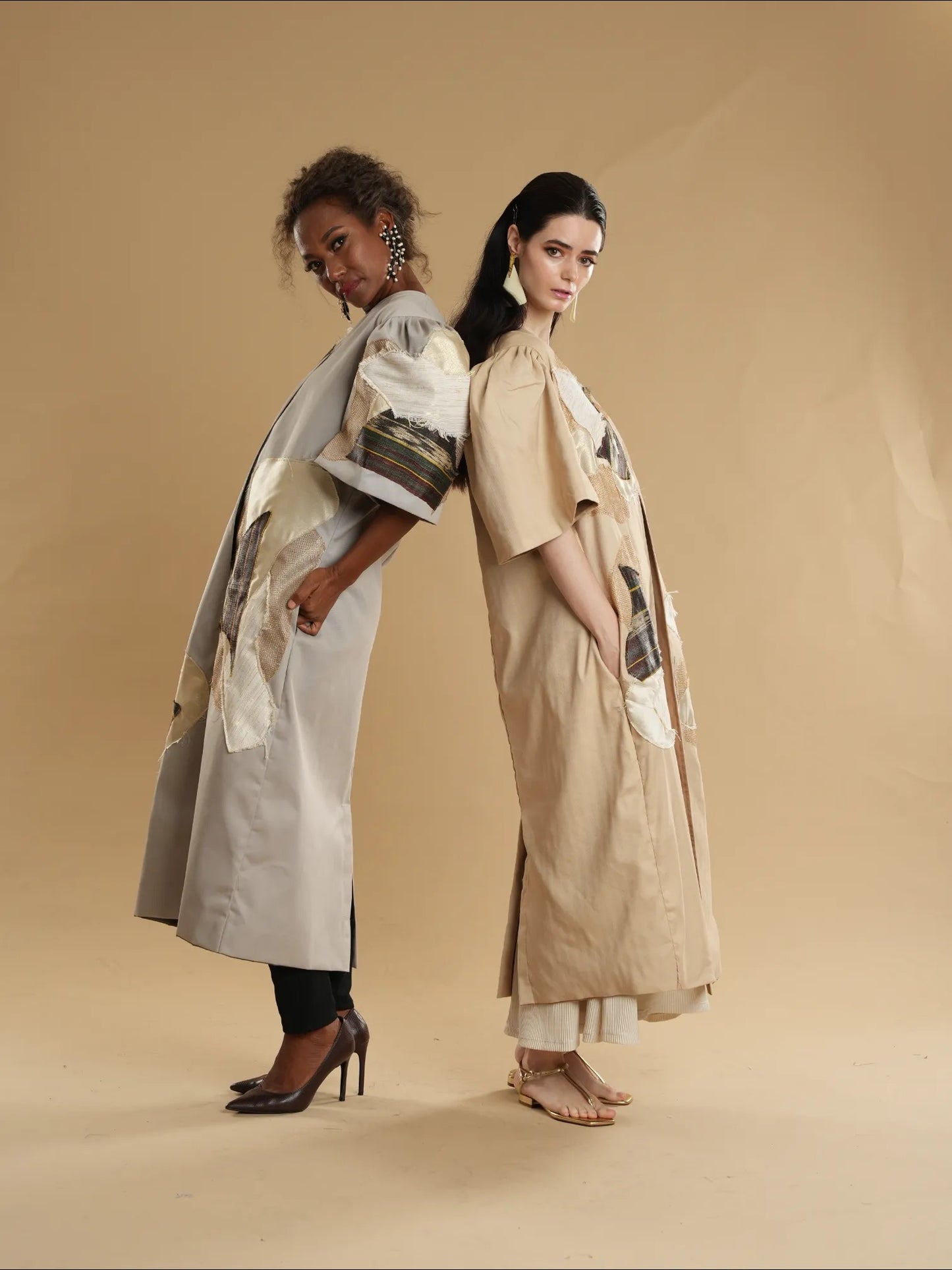 Daloy Long Trench Kimono in Brown