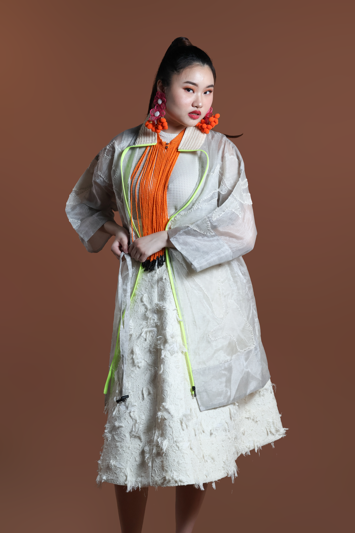 KITA KALULUWA SEE THROUGH JACKET WITH PIÑA PATCHES