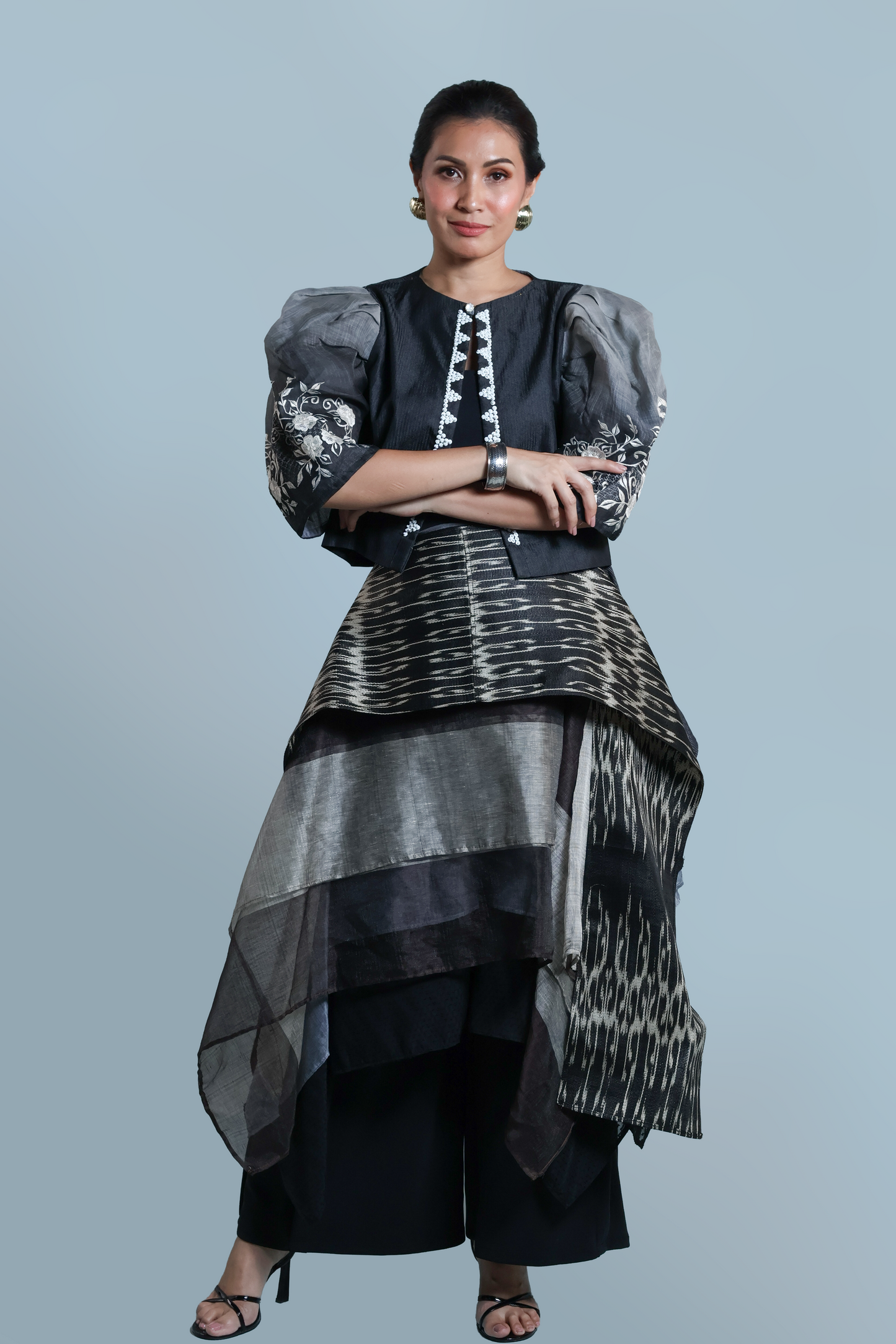 BLUSANG ITIM  BARONG WITH LUMBAN EMBROIDERY