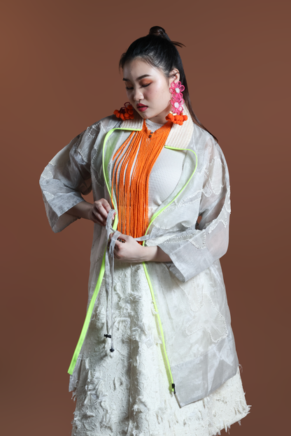 KITA KALULUWA SEE THROUGH JACKET WITH PIÑA PATCHES