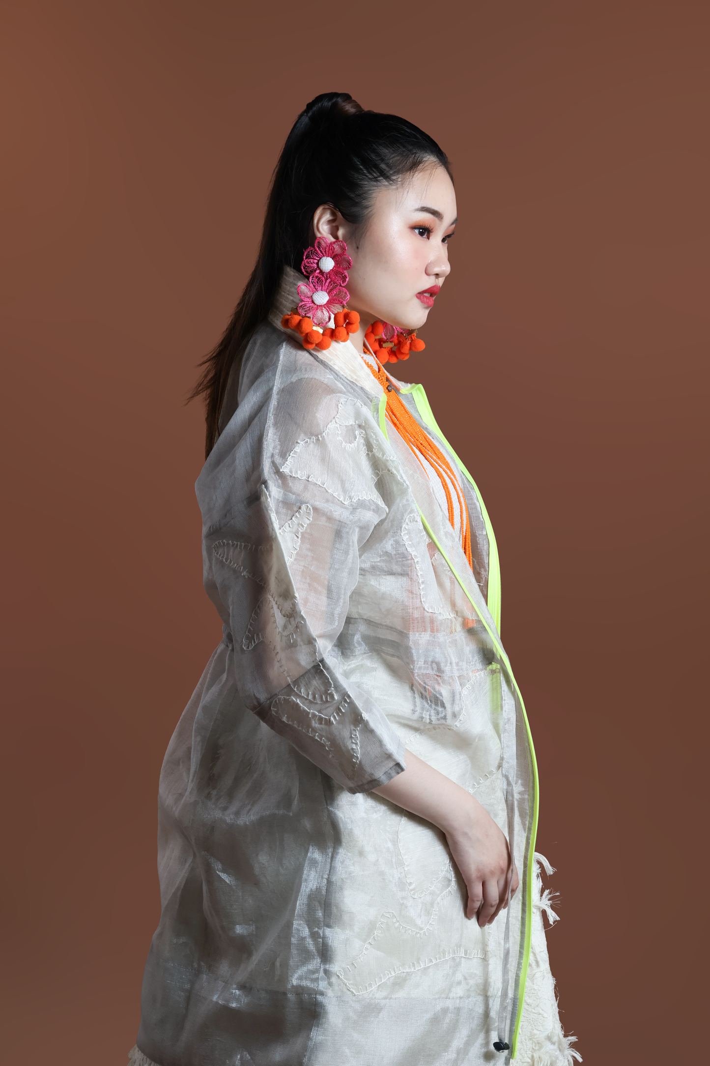 KITA KALULUWA SEE THROUGH JACKET WITH PIÑA PATCHES
