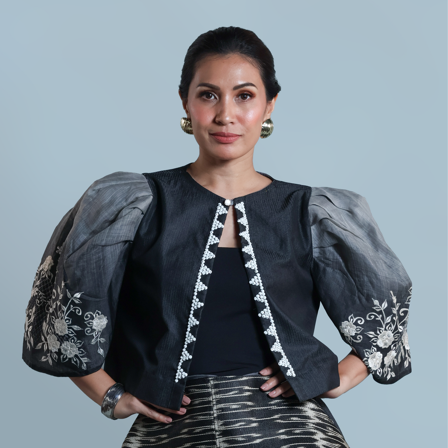 BLUSANG ITIM  BARONG WITH LUMBAN EMBROIDERY