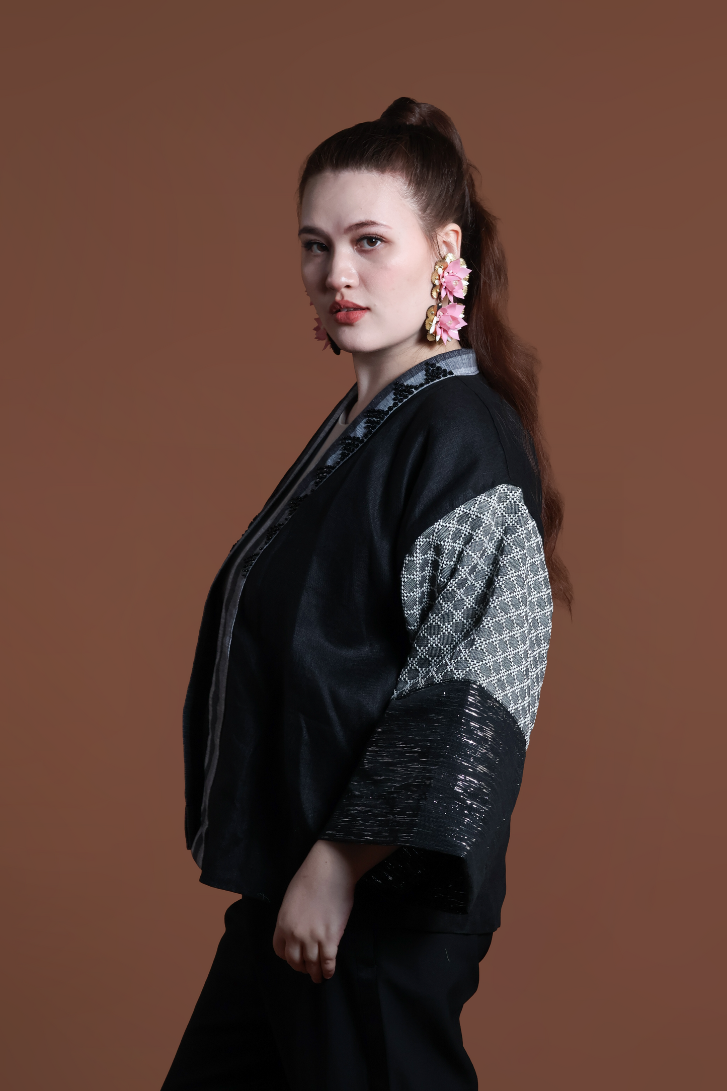 GABING MAPAYAPA BLACK LINEN WITH KUNDIMAN WEAVE