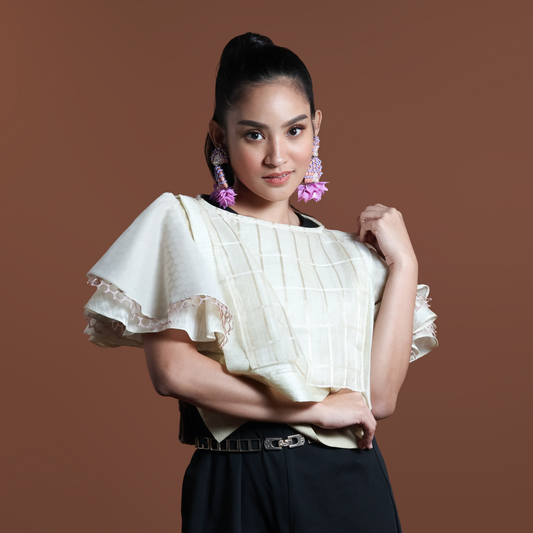 BONGGANG SLEEVES BIB IN EARTH WITH SUKSUK BARONG