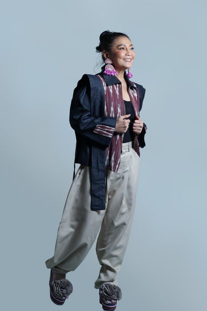 JUMPER JACKET IN PURPLE TNALAK WEAVE OF THE NORTH