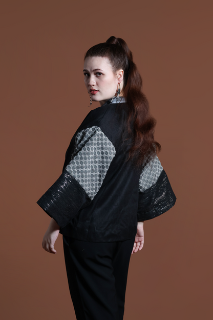 GABING MAPAYAPA BLACK LINEN WITH KUNDIMAN WEAVE