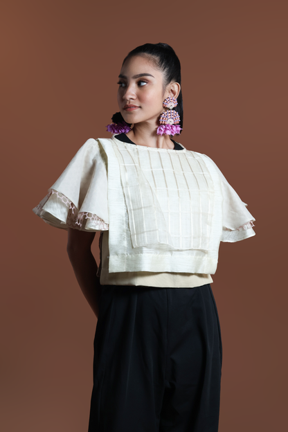 BONGGANG SLEEVES BIB IN EARTH WITH SUKSUK BARONG