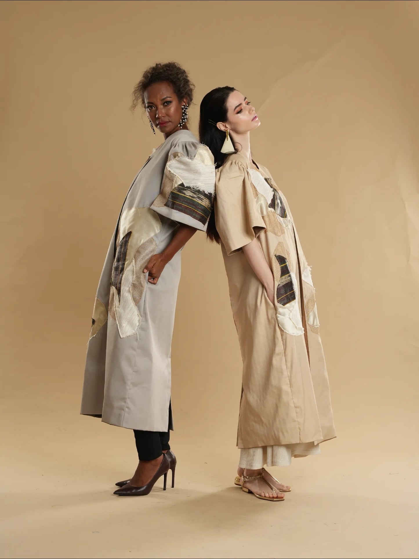 Daloy Long Trench Kimono in Brown