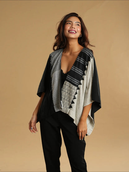 Heritage Poncho Black Linen